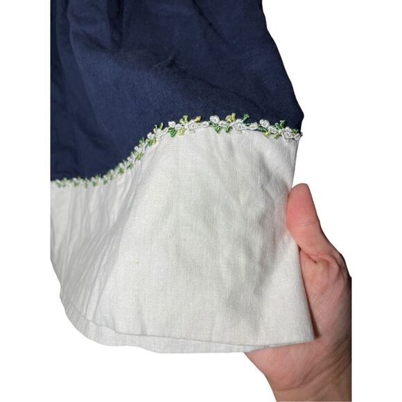 Vintage Hartstrings Linen Blend Blue Dress Size 6 - Picture 6 of 10